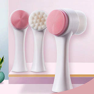 Багатофункціональна 3D щітка для особи Facial Cleansing Brush Рожева