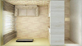 3Д проект комнаты с мебелью