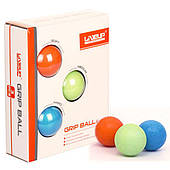 Еспандер-шар кистьовий для кисті рук GRIP BALL у наборі з 3 шт. (жорсткість: м'яка, середня, висока)