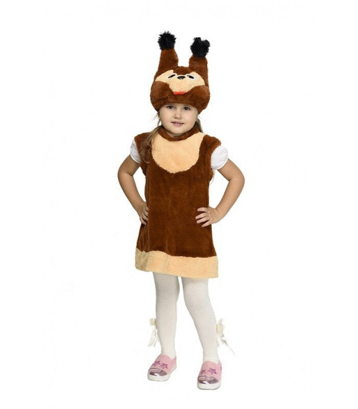 Костюм для дівчинки на ранок у садок карнавальний милий Білки з хвостиком сарафан, фото 1