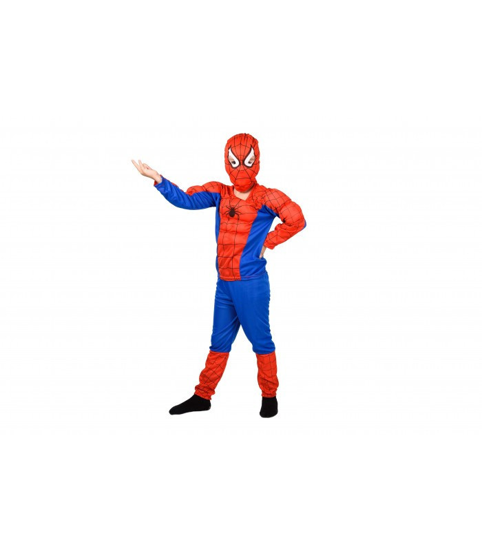 Людина-павук (з м'язами) костюм карнавальний новорічний світлий для хлопчика, фото 1
