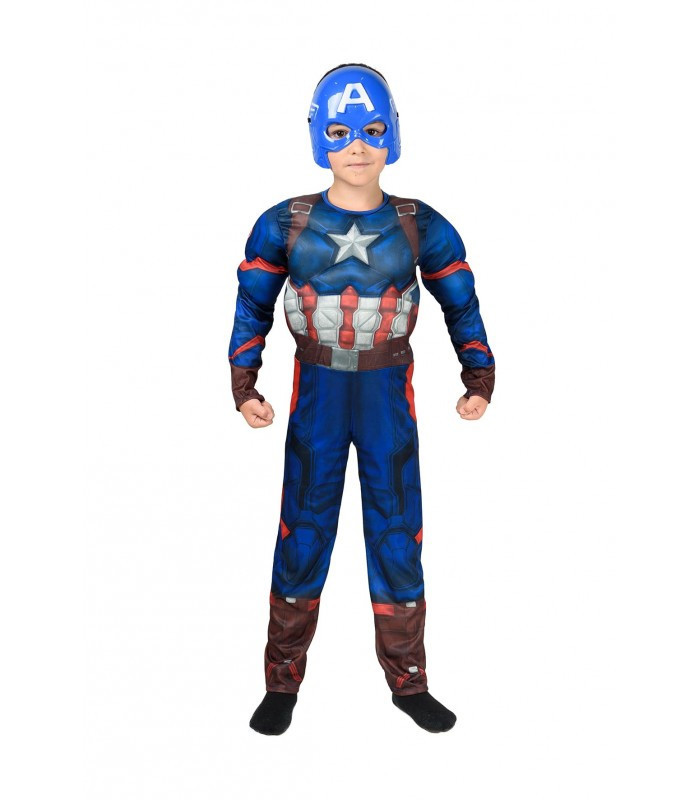 Дитячий карнавальний костюм Капітана Америка з м'язами на Новий рік, маскарад, фото 1