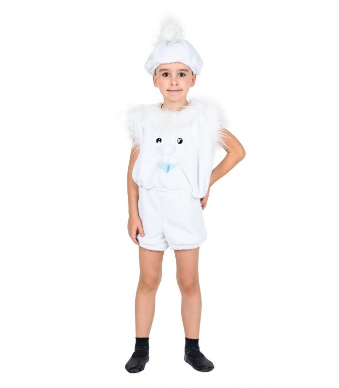 Сніжок дитячий карнавальний костюм на новорічний виступ свято віком від 3 до 6 років, фото 1