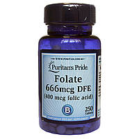 Фолієва кислота, Folic Acid 400 mcg, Puritan's Pride, 250 таблеток