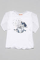 Летняя детская футболка для девочки с рукавами из сетки BRUMS Италия 131BGFN006 Белый 98.Топ!