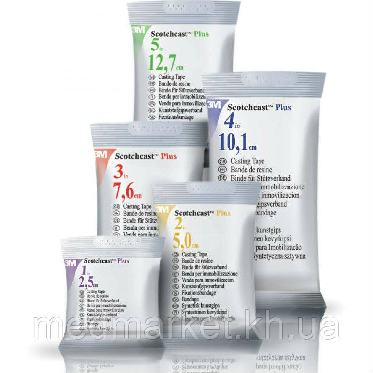 Іммобілізувальний полімерний бинт 3МTM Scotchcast Plus, білий, 2,5 см*1,8м