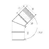 Відвід 45° Ø 220 Товщина цинк. 0.5 мм, фото 2
