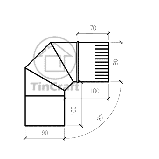 Коліно 90° Ø 100 Товщина цинк. 0.5 мм, фото 2