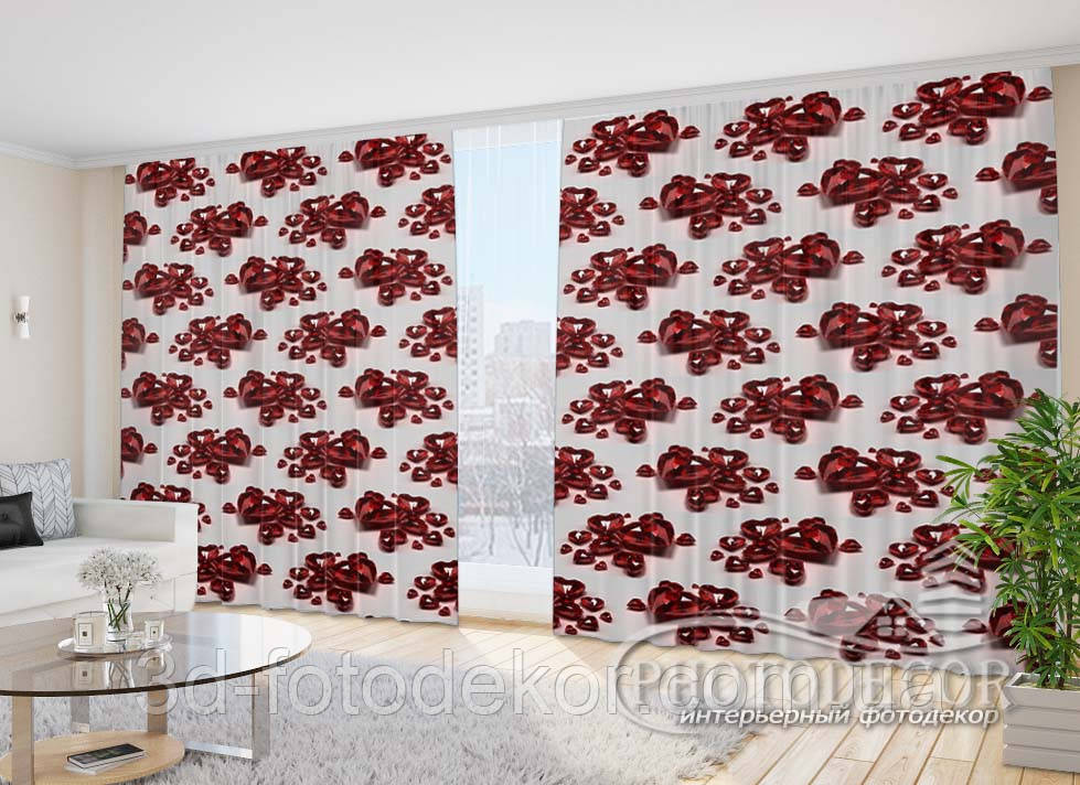 Фото Штори "Рубінове серце" 2,7м*4,0м (2 полотна по 2,0 м), тасьма, фото 1
