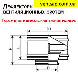 Дефлектор для вентиляції з оцинкованої сталі 0,7 мм, Д315.00.000, діаметр 710 мм., фото 6
