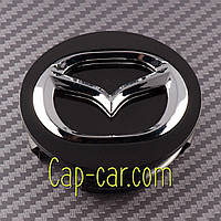 KD51-37-190 Ковпачок для оригінального диска Mazda 57 мм чорний +хром (товста ніжка)
