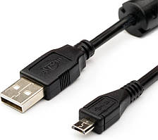 Кабель ATcom USB 2.0 AM/MicroUSB 5P 0.8m ferrite black (9174)