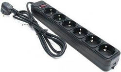 Фільтр мережевий 3 м Gembird SPG6-PC-10B 6 розеток, чорний