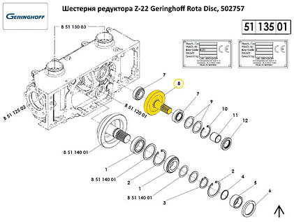 Шестерня редуктора Z-22 Geringhoff Horison Star, 502757