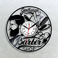 Часы с винила Barber Shop Барбершоп часы Часы на стену Часы в салон Декор салонов Мужские Стрижки и Бритье‎