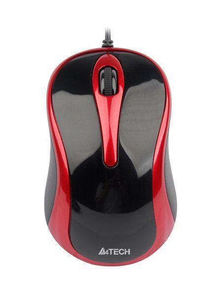 Миша A4Tech N-350-2 USB black-red, фото 1