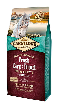 Сухий корм Carnilove Cat Fresh Carp & Trout Sterilised (для стерилізованих кішок, короп+форель), фото 2