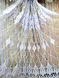 Тюль із вишивкою "Марсель", біла Висота 2,95 м, фото 5