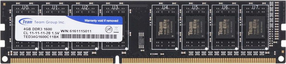 Модуль памяти DDR3 4GB 1600MHz Team Elite (TED34G1600C1101), фото 1