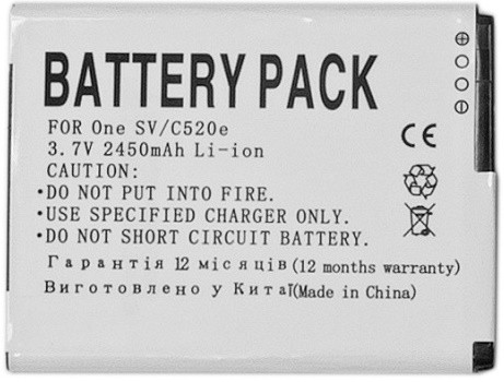 Акумулятор PowerPlant HTCT528W, PM60120, One SV, C520e, C525E, C525C (DV00DV6202)
