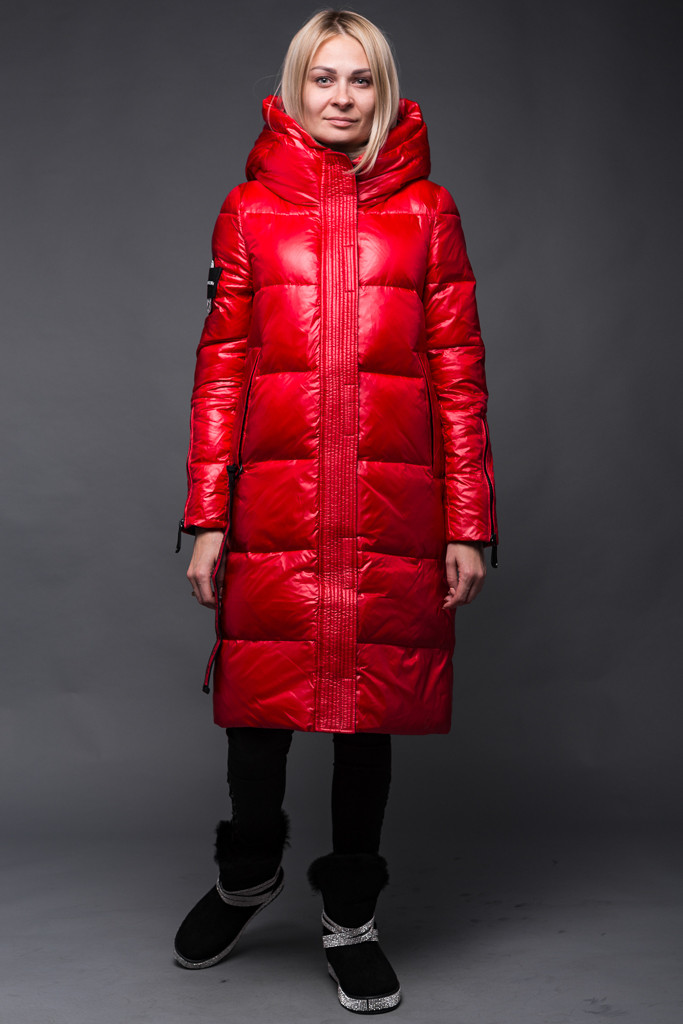 Жіночий пуховик ZLLY (Zilanliya) Червоний 95 см., фото 1