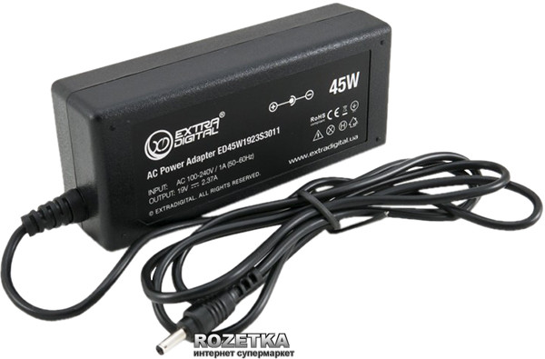 Блок живлення до ноутбука EXTRADIGITAL Asus 19 V, 2.37 A, 45 W (3.0x1.35) (PSA3835), фото 1