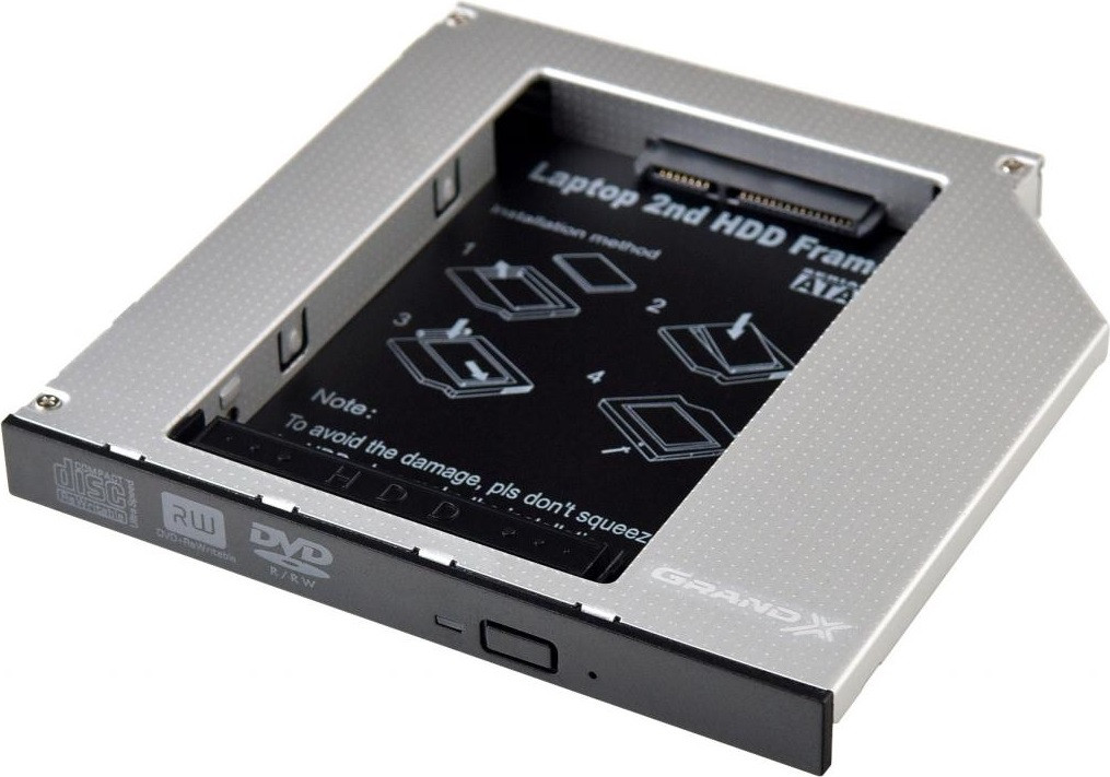 Адаптер Grand-X HDC-25N (12.7mm) для під'єднання SSD/HDD 2.5" у відсік приводу ноутбука SATA/mSATA