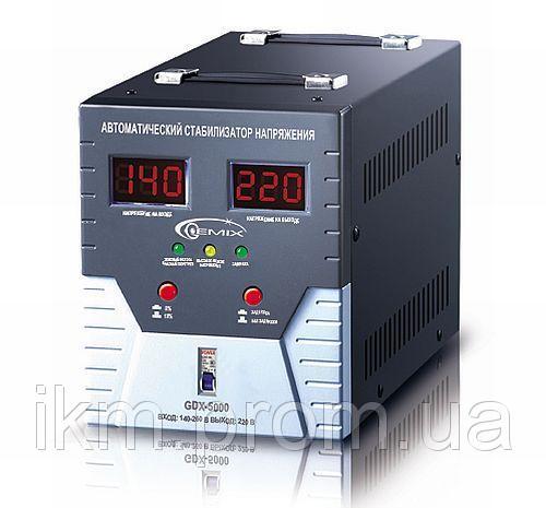 Стабілізатор Gemix GDX-500, 500 VA (350 Вт), вхід. 140-260 В, вих 220 В + - 6,8% 50 Гц, цифровий індик