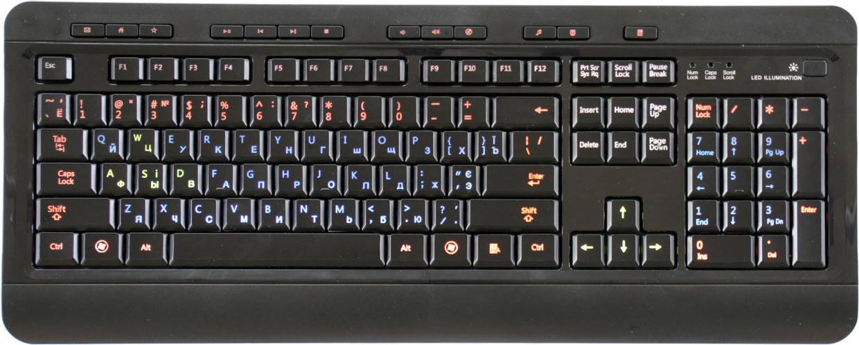 Клавіатура HQ-Tech KB-310FMC USB multicolor LED, фото 1