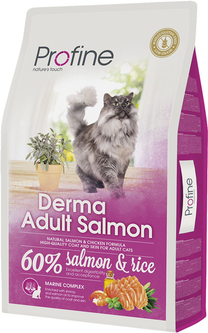 Сухий корм Profine Cat Derma (для довгошерстих котів, лосось+рис) 10 кг