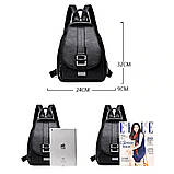 Рюкзак міський жіночий з екошкіри (чорний), фото 8