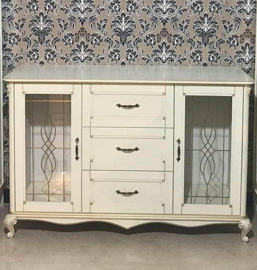 Комод для гостиной Ривьера 2Д3Ш (слоновая кость с золотой патиной ...