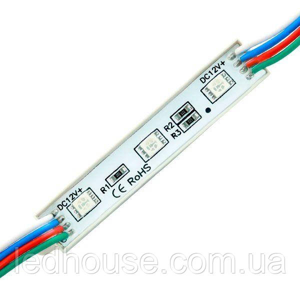 Світлодіодний модуль 5050-3 led W 0.72 W RGB, 12 В, IP65