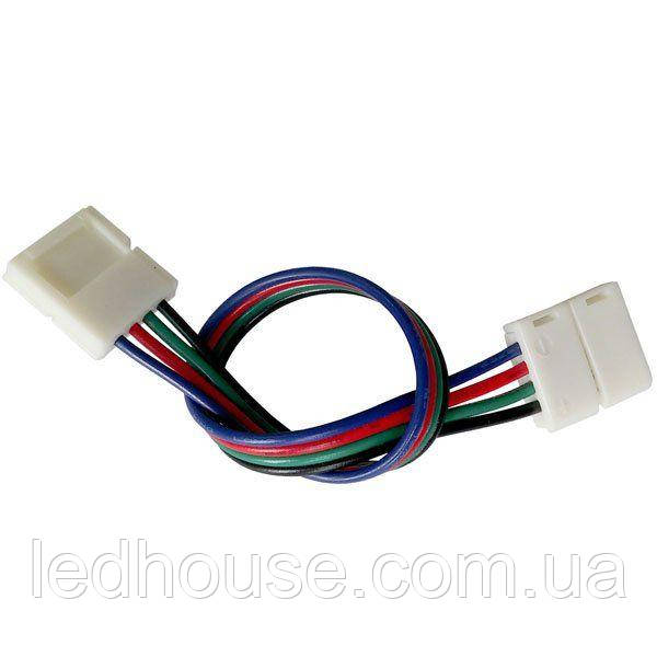 Конектор для світлодіодних стрічок OEM No9 10 mm RGB 2joints wire (дрот-2затискачі), фото 1