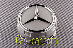 A0004000900 Ковпачок для оригінального диска Mercedes 75 мм сірий +хром (високий ковпачок)