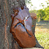 Настінний дерев'яний кварцовий годинник, авторська ручна робота в стилі loft, фото 3