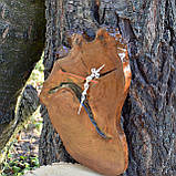 Настінний дерев'яний кварцовий годинник, авторська ручна робота в стилі loft, фото 7