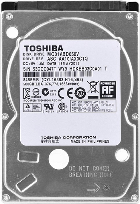 Жорсткий диск 2.5" 500GB Toshiba 5400rpm 8MB SATAIII (MQ01ABD050V) Refurbished, фото 1