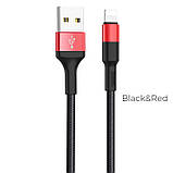 Кабель HOCO X26 Xpress Lightning 1m black red, фото 4