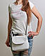 Жіноча шкіряна сумка крос-боді 05 білий флотар, фото 3