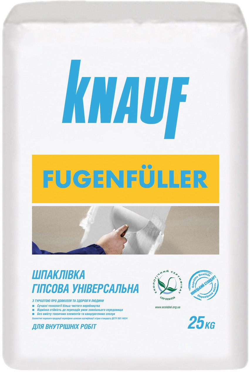 Шпаклівка гіпсова для швів гіпсокартона Fugenfuller Knauf, 25 кг.
