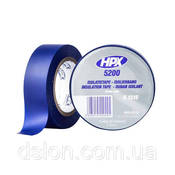 IL1910 Стрічка ПВХ ізоляційна HPX5200 19мм*10м синя