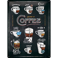 Табличка металлическая Anatomy Of Coffee | Nostalgic-Art 23265