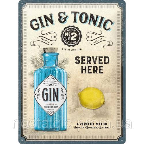 Табличка Nostalgic-Art Gin & Tonic Served (23273)