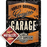 Табличка металлическая Harley-Davidson Garage Metallic | Nostalgic-Art 63304