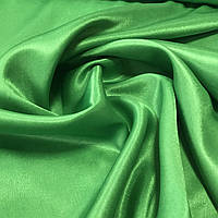 Атлас однотонний зелений, ширина 150 см