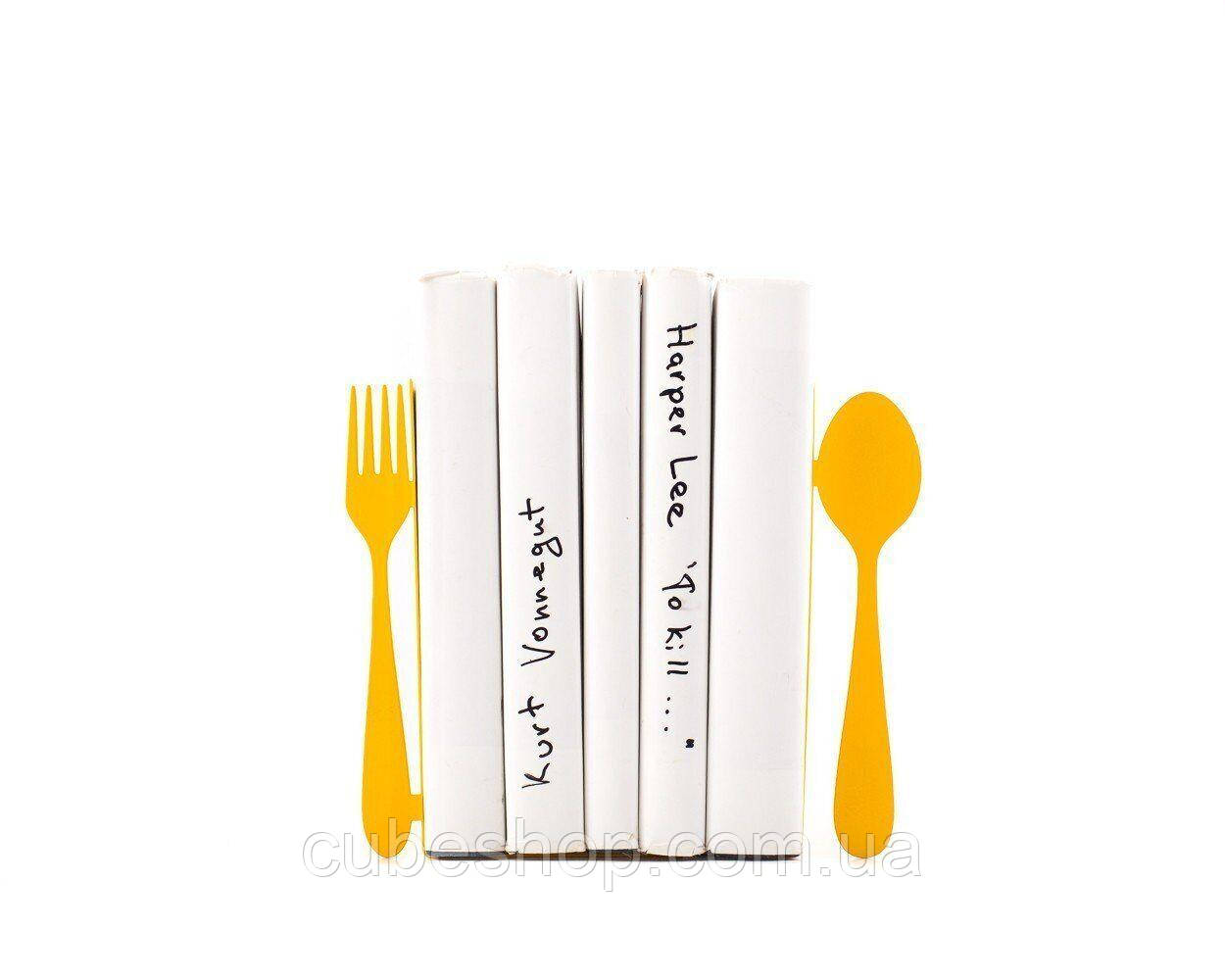 Упори для книг Ложка та Вилка (жовті)