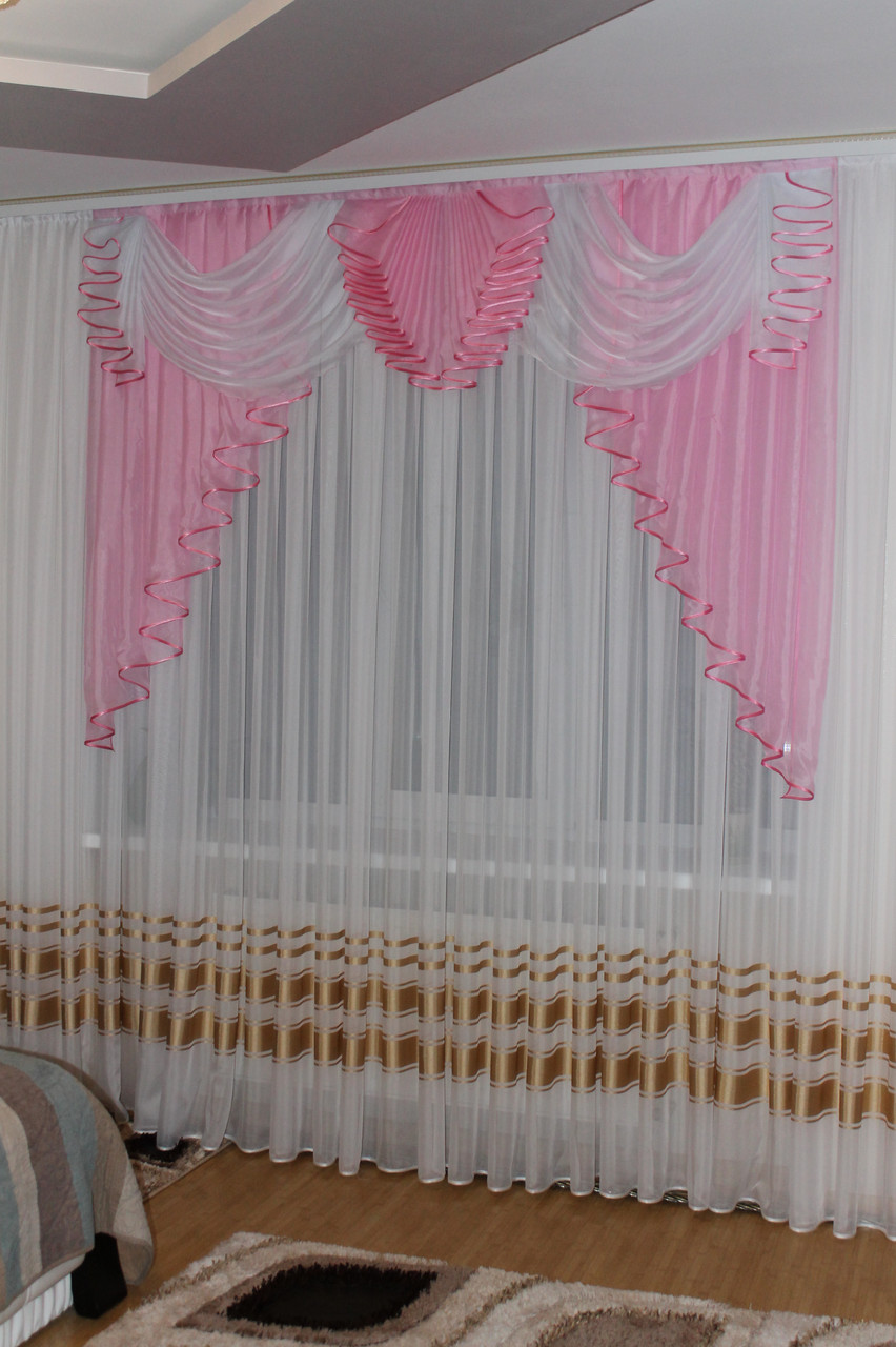 Ламбрекен шифоновий Фіалка 2м Рожевий