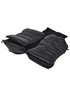 Рукавиці-муфта для рук на коляску DavLu Екошкіра на плюші чорний (M-010)