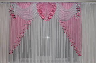 Ламбрекен шифоновий Фіалка 2м Рожевий, фото 3